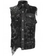 Devil Fashion Black Gothic Punk Rock Asymmetrical Ragged Vest Top for Men