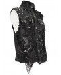 Devil Fashion Black Gothic Punk Rock Asymmetrical Ragged Vest Top for Men