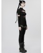 Punk Rave Black Gothic Punk Sexy Tight Long Denim Pants for Women