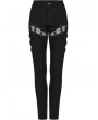 Punk Rave Black Gothic Punk Sexy Tight Long Denim Pants for Women