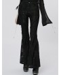 Punk Rave Black Gothic Lace Mesh Long Flared Pants for Women