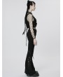 Punk Rave Black Gothic Lace Mesh Long Flared Pants for Women