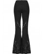 Punk Rave Black Gothic Lace Mesh Long Flared Pants for Women
