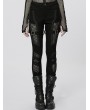 Punk Rave Black Gothic Punk Sexy Hollow Mesh Long Tight Pants for Women