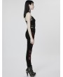 Punk Rave Black and Red Gothic Punk Sexy Hollow Mesh Long Tight Pants for Women