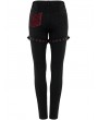 Punk Rave Black and Red Gothic Punk Sexy Hollow Mesh Long Tight Pants for Women