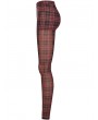 Punk Rave Black and Red Plaid Gothic Grunge Mesh Leggings for Women