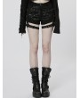 Punk Rave Black Gothic Punk Mesh Spliced Tight Shorts for Women