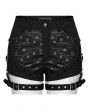 Punk Rave Black Gothic Punk Mesh Spliced Tight Shorts for Women