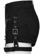 Punk Rave Black Gothic Punk Mesh Spliced Tight Shorts for Women