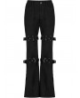 Punk Rave Women's Black Gothic Punk Grunge Long Flared Pants with Detachable Loops
