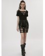 Punk Rave Gothic Post-Apocalyptic Two Wear Denim Pants Skirt for Women