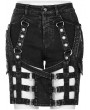 Punk Rave Gothic Post-Apocalyptic Two Wear Denim Pants Skirt for Women