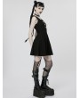 Punk Rave Black Gothic Cyber Sexy Sleeveless Short A-Line Dress