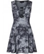 Punk Rave Grey Print Gothic Cyber Sexy Sleeveless Short A-Line Dress