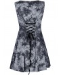 Punk Rave Grey Print Gothic Cyber Sexy Sleeveless Short A-Line Dress