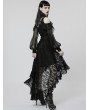 Punk Rave Black Gothic Sexy Off-the-Shoulder Long Sleeve Lace High-Low Dress