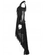 Punk Rave Black Gothic Sexy Off-the-Shoulder Long Sleeve Lace High-Low Dress