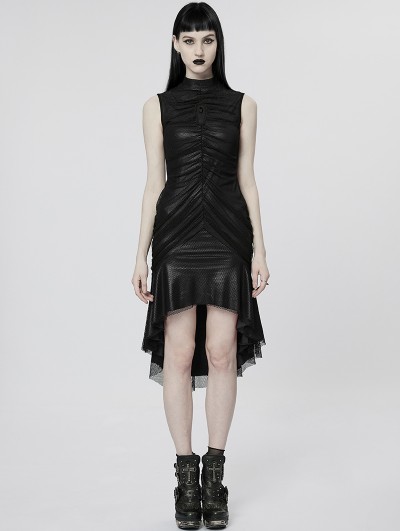 Punk Rave Black Gothic Sexy Elegant Sleeveless Slim Fishtail Dress