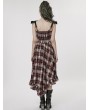 Punk Rave Black and Red Gothic Punk Sweet Cool Plaid Irregular Dress