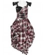 Punk Rave Black and Red Gothic Punk Sweet Cool Plaid Irregular Dress