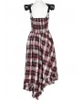 Punk Rave Black and Red Gothic Punk Sweet Cool Plaid Irregular Dress