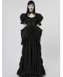 Punk Rave Black Gothic Gorgeous Embroidered Lace Puff Sleeve Long Victorian Party Dress