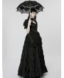 Punk Rave Black Gothic Gorgeous Embroidered Lace Puff Sleeve Long Victorian Party Dress