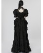 Punk Rave Black Gothic Gorgeous Embroidered Lace Puff Sleeve Long Victorian Party Dress