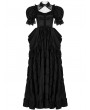 Punk Rave Black Gothic Gorgeous Embroidered Lace Puff Sleeve Long Victorian Party Dress