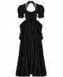 Punk Rave Black Gothic Gorgeous Embroidered Lace Puff Sleeve Long Victorian Party Dress