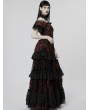 Punk Rave Black and Red Gothic Vintage Gorgeous Lace Long Victorian Party Dress