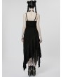 Punk Rave Black Gothic Punk Decadent Irregular Long Slip Dress