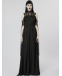 Punk Rave Black Elegant Gothic Sexy Off-the-Shoulder Slit Long Goddess Medieval Dress