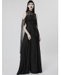 Punk Rave Black Elegant Gothic Sexy Off-the-Shoulder Slit Long Goddess Medieval Dress