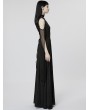 Punk Rave Black Elegant Gothic Sexy Off-the-Shoulder Slit Long Goddess Medieval Dress