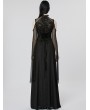 Punk Rave Black Elegant Gothic Sexy Off-the-Shoulder Slit Long Goddess Medieval Dress