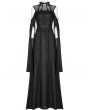 Punk Rave Black Elegant Gothic Sexy Off-the-Shoulder Slit Long Goddess Medieval Dress