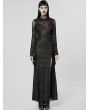 Punk Rave Black Gothic Sexy Elegant Long Sleeve Slit Party Dress