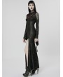 Punk Rave Black Gothic Sexy Elegant Long Sleeve Slit Party Dress