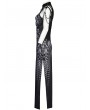 Punk Rave Black and Grey Gothic Printed Cyber Sexy Sleeveless Long Slim Dress