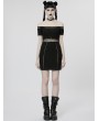 Punk Rave Black Gothic Punk Sexy Off-the-Shoulder Short Slim Dress