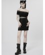 Punk Rave Black Gothic Punk Sexy Off-the-Shoulder Short Slim Dress