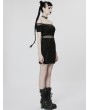 Punk Rave Black Gothic Punk Sexy Off-the-Shoulder Short Slim Dress