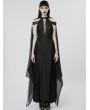 Punk Rave Black Elf Gothic Queen Sexy Elegant Long Dress with Detachable Cloak