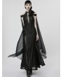 Punk Rave Black Elf Gothic Queen Sexy Elegant Long Dress with Detachable Cloak