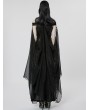 Punk Rave Black Elf Gothic Queen Sexy Elegant Long Dress with Detachable Cloak