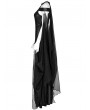 Punk Rave Black Elf Gothic Queen Sexy Elegant Long Dress with Detachable Cloak