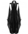 Punk Rave Black Elf Gothic Queen Sexy Elegant Long Dress with Detachable Cloak