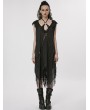 Punk Rave Black Gothic Witch V-neck Daily Wear Tassel Loose Dress